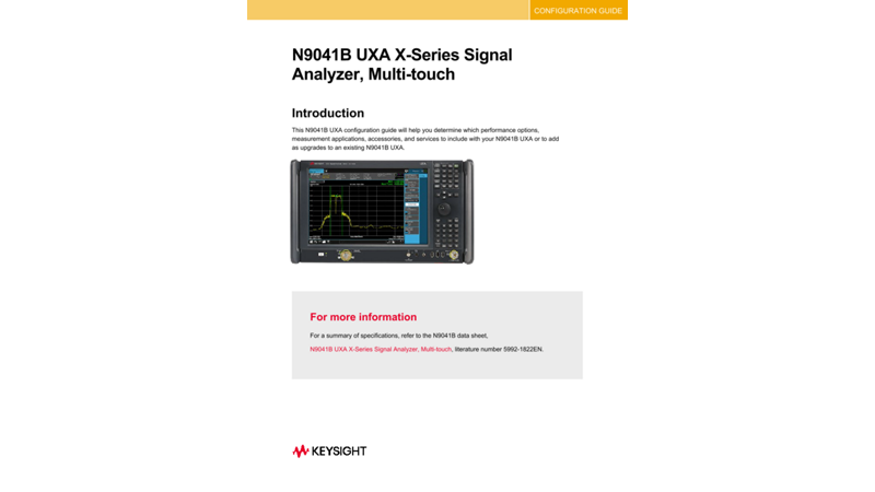 N9041B UXA X-Series Signal Analyzer, Multi-touch